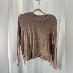 Juicy Couture Pink Velour Top with Rhinestone Logo Size Medium EUC